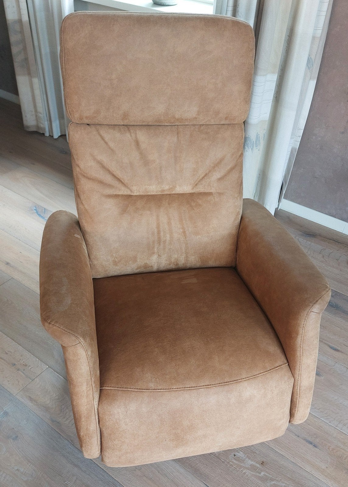 Comfortabele relaxfauteuil Tex Bull caramel, Ophalen, Bruin, Zo goed als nieuw, Eén
