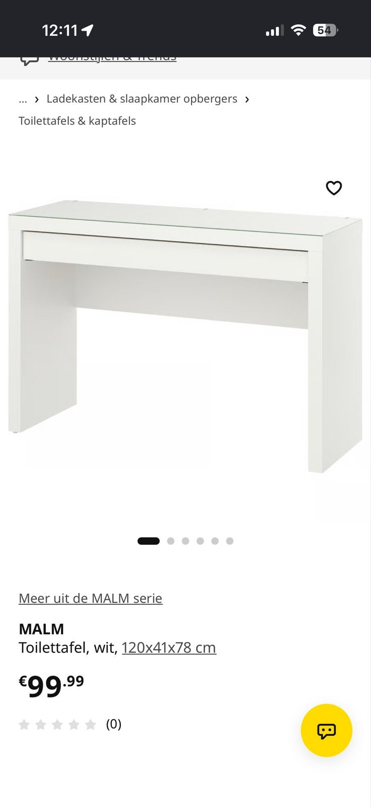 Ikea toilettafel malm, Ophalen, Strak, Gebruikt, 150 tot 200 cm