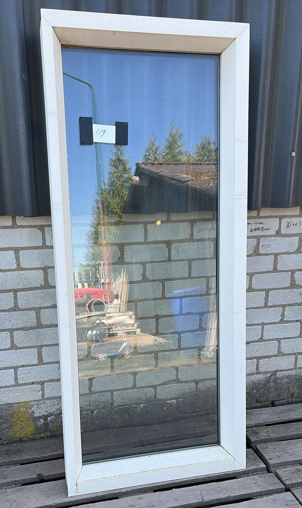 (119) Nieuw kunststof vast raamkozijn incl glas, Kunststof, Raamkozijn, Nieuw, 150 tot 225 cm