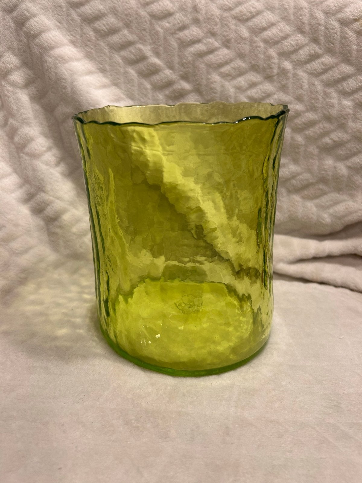 Unieke Groene Glazen Vaas, Antiek en Kunst, Ophalen