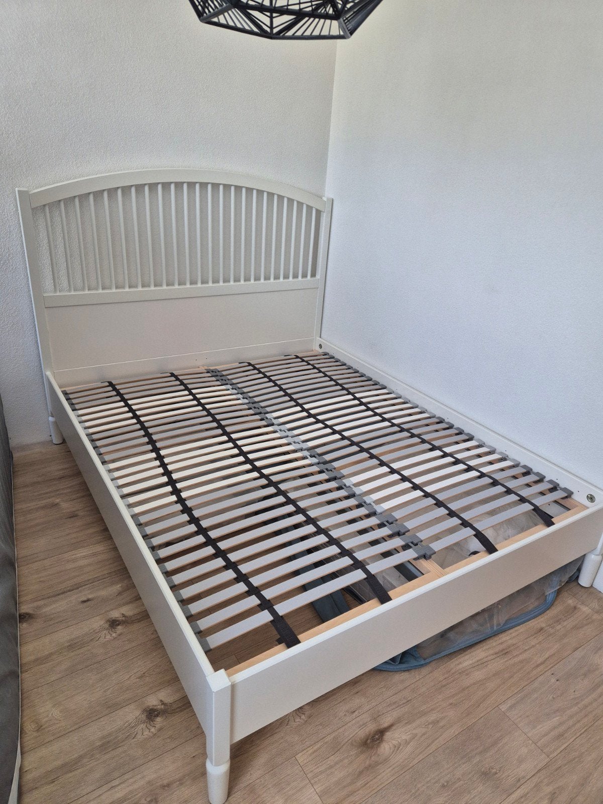 Ikea 2 persoons bed met lattenbodem, Ophalen, Gebruikt, Wit, Tweepersoons