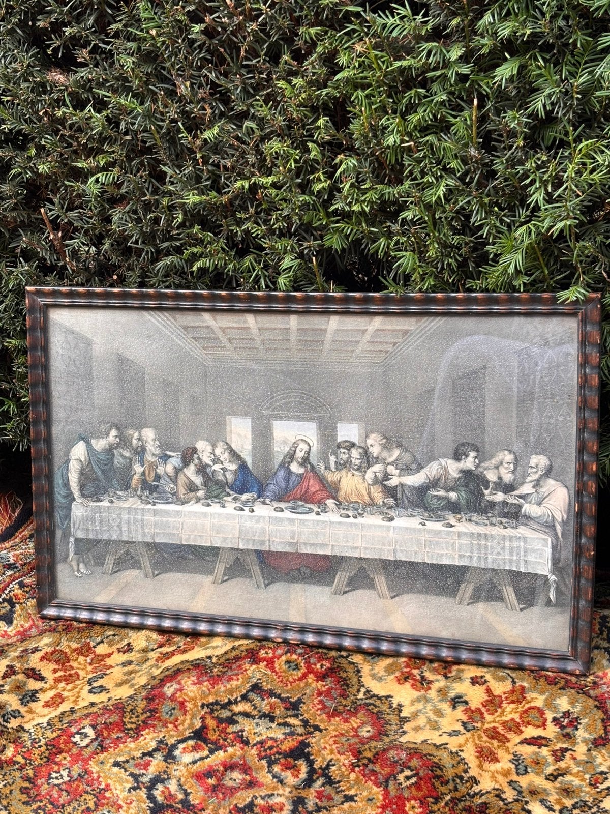 Vintage schilderij religie Jezus laatste avondmaal, Ophalen, Gebruikt, 50 tot 75 cm, Schilderij