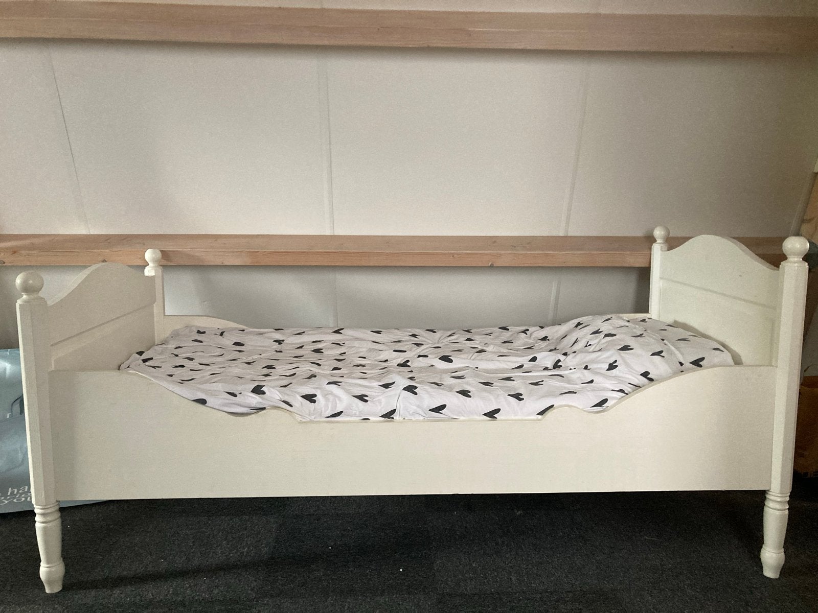 Wit houten kinderbed, Ophalen, Gebruikt, 90 cm, Eenpersoons
