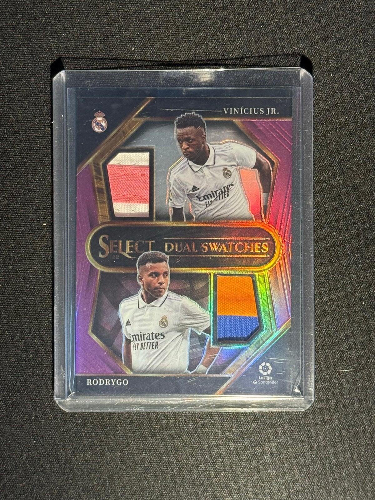Vinicius Jr. & Rodrygo Dual Swatches Prizm 14/25 real madrid, Ophalen of Verzenden, Zo goed als nieuw, Buitenlandse clubs, Spelerskaart