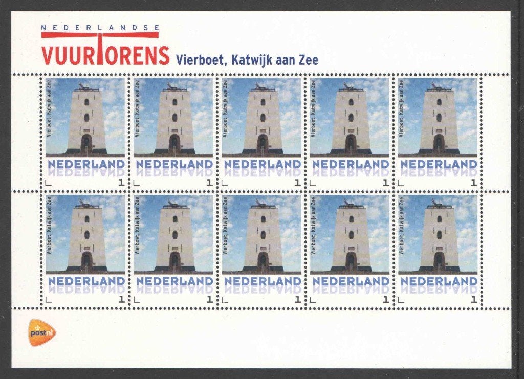 Vuurtorens in Nederland: Vierboet, Katwijk aan Zee, Ophalen of Verzenden, Na 1940, Postfris