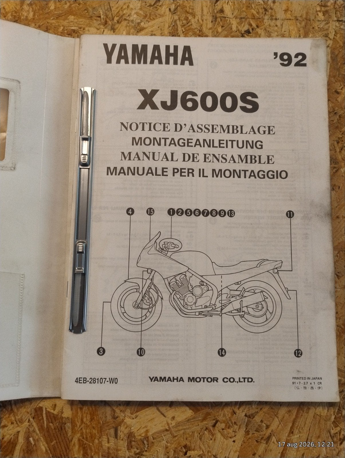 Yamaha XJ600S '92 Service Informatie Handleiding, Verzenden, Yamaha