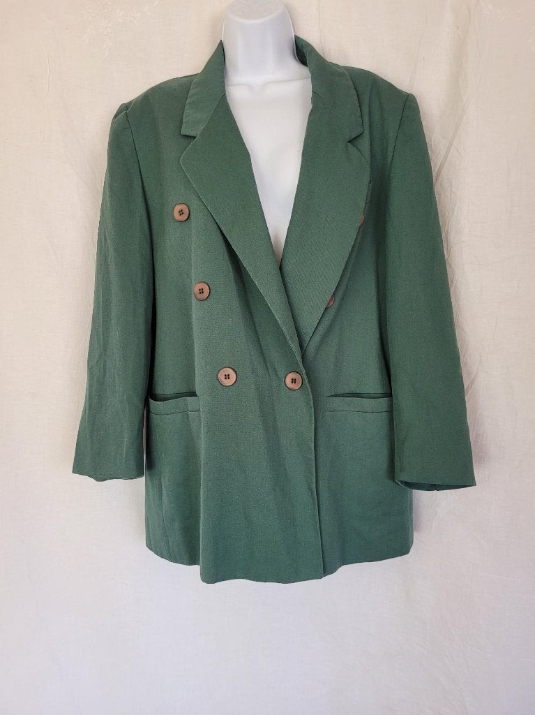 Mooi groen damesjasje mt 42 merk Michèl Valerie, Kleding | Dames, Jasjes, Kostuums en Pakken, Zo goed als nieuw, Jasje, Maat 42/44 (L)
