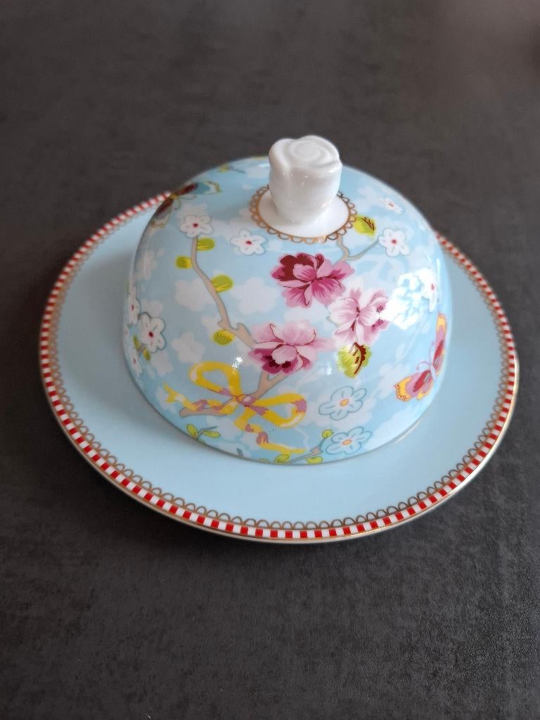 Pip Studio Floral Blue botervloot blauw, Overige typen, Ophalen of Verzenden, Zo goed als nieuw, Overige stijlen