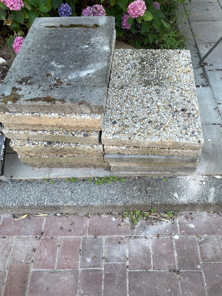 Grindtegels (gratis), Tuin en Terras, Tegels en Klinkers, Ophalen, Gebruikt, Minder dan 5 m², Beton