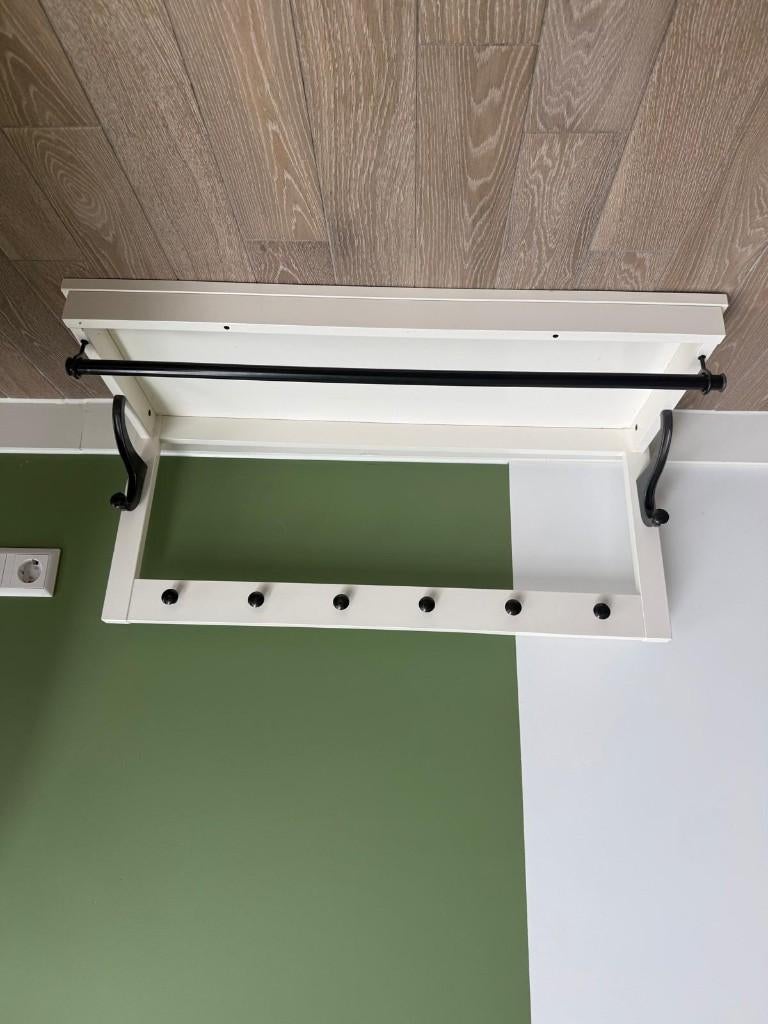 IKEA HEMNES kapstok wit met hoedenplank en roede, Zo goed als nieuw, Minder dan 100 cm, Hout, Ophalen