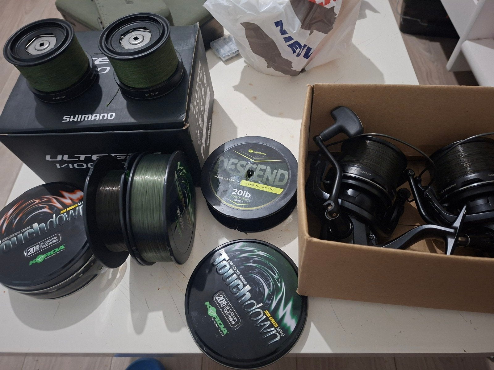 2x Shimano Ultegra 14000 XTE Molens met Ridge monkey diverse, Ophalen of Verzenden, Zo goed als nieuw, Molen