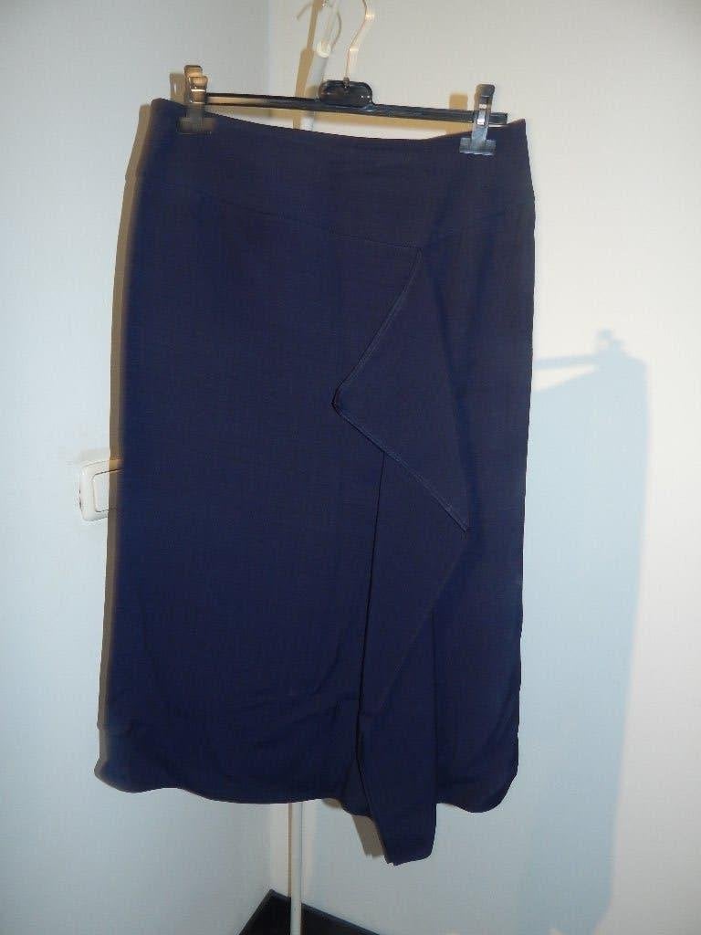 Natan half lange rok voilant voorkant mooie stof mt 42, Maat 42/44 (L), Zo goed als nieuw, Verzenden, Blauw