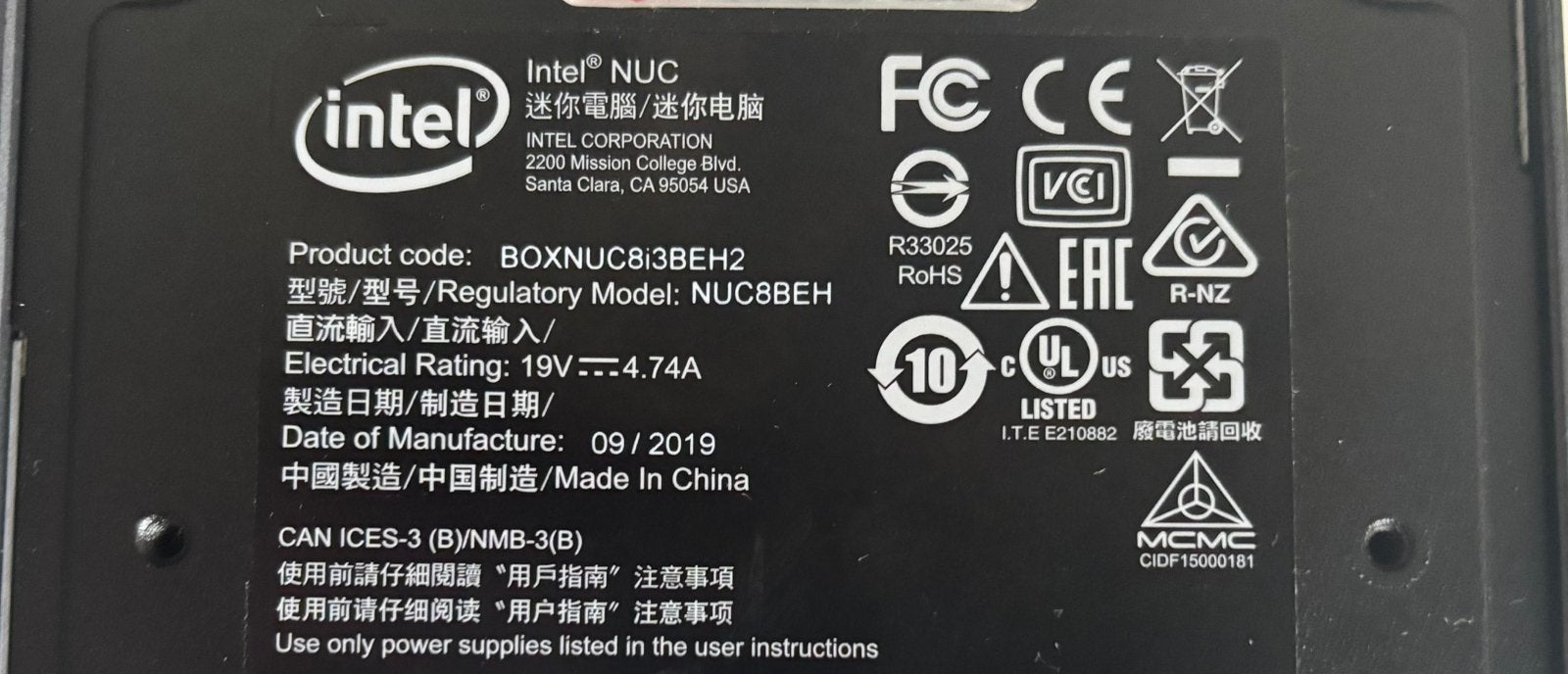 NUC 8 3i intel 240 gb 16gb ram, Computers en Software, Desktop Pc's, Gebruikt, Ophalen of Verzenden, SSD, Met videokaart