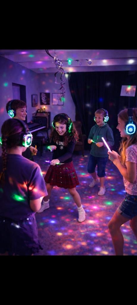 Silent Disco 10 koptelefoons,1x zender, 3 discolampen #huren, Overige merken, Info@kampera.nl, Kampera, Zo goed als nieuw