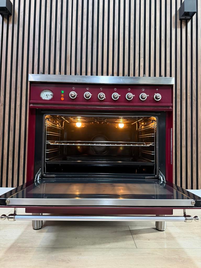 Prachtige bordeaux rode Boretti Fornuis 80 cm Gratis bezorgt, 5258sh, Ophalen of Verzenden, Zo goed als nieuw, Energieklasse A of zuiniger