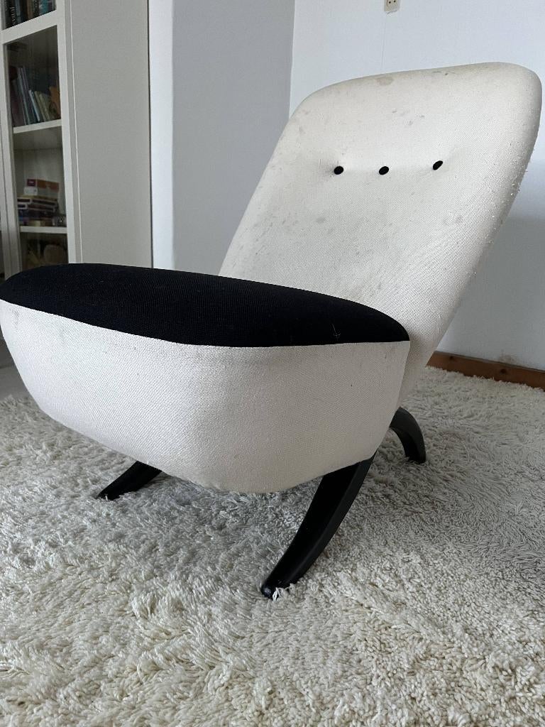 Vintage Theo Ruth “Congo” Chair – Artifort – jaren ’50, Ophalen, Gebruikt, 75 tot 100 cm, 50 tot 75 cm