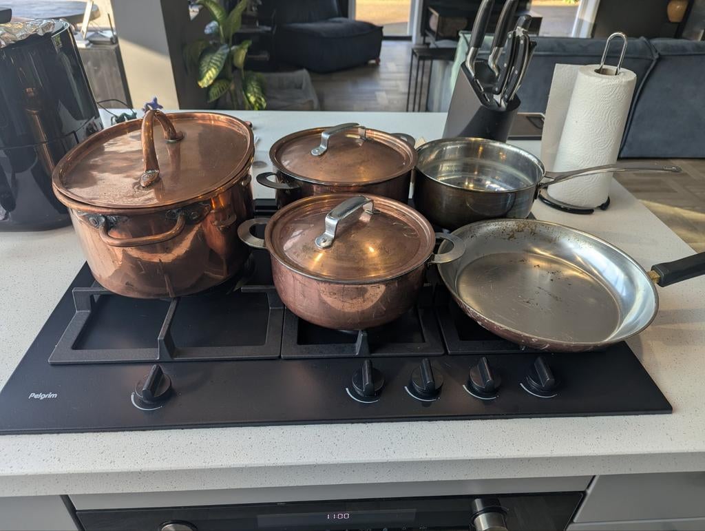 Koperen Pannenset - Antiek en BK, Ophalen of Verzenden, Gebruikt, Overige materialen, Pannenset