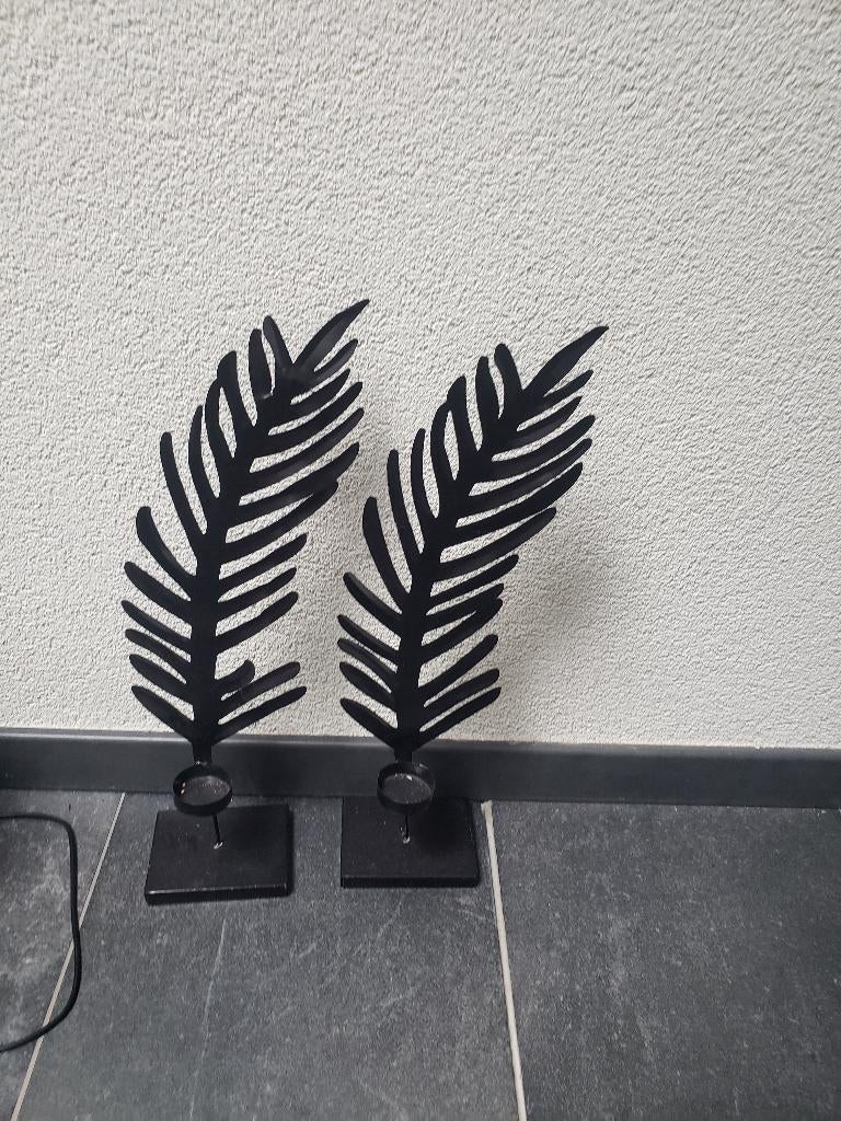 waxinelichthouder veer, Huis en Inrichting, Ophalen, Overige materialen, Zwart, Nieuw