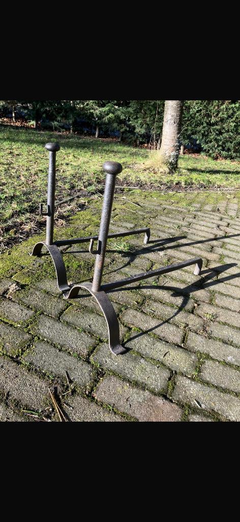 Antieke gietijzeren haardbokken, Ophalen of Verzenden