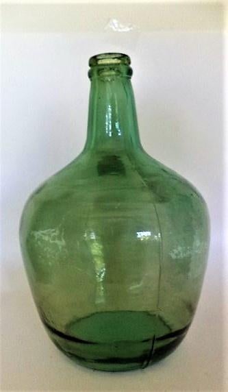 Grote groen glazen bolle fles, gistfles (7938), Ophalen, Zo goed als nieuw