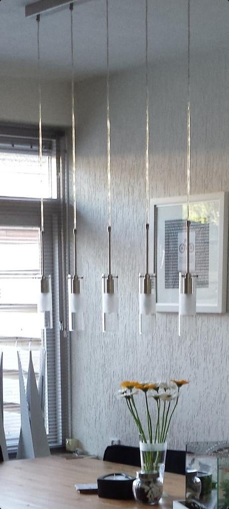 Hanglamp glaasjes, Ophalen, Zo goed als nieuw, Glas, 75 cm of meer