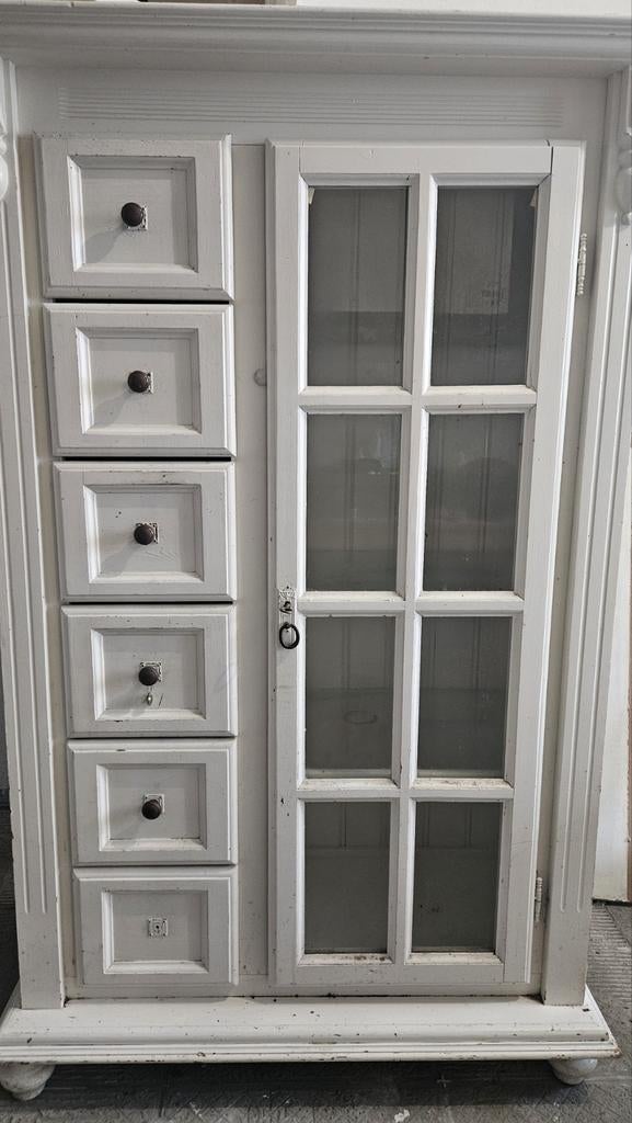 Antieke Spekkast met Vitrine & Verlichting, Huis en Inrichting, Kasten | Buffetkasten, Antiek, Gebruikt, Met deur(en), Glas