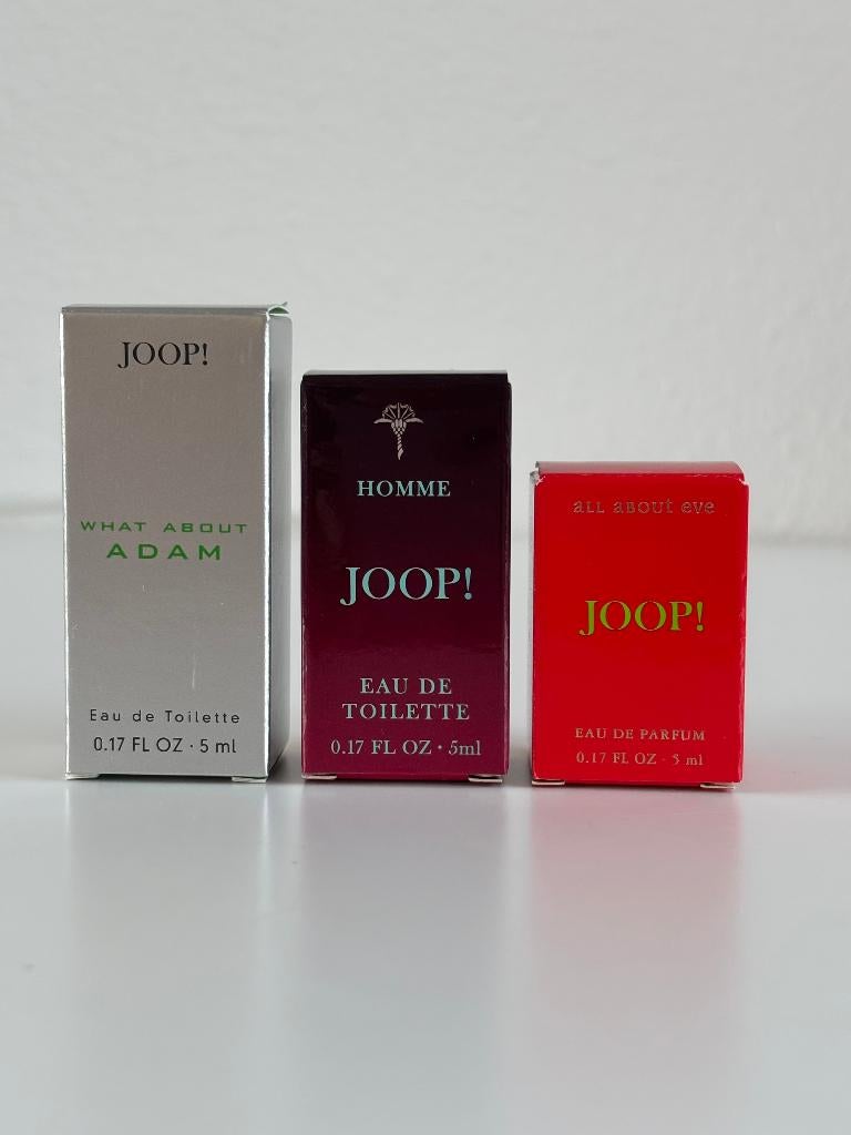 RARE - Set van 3 Joop miniaturen 5 ml, Verzamelen, Parfumverzamelingen, Ophalen, Nieuw, Miniatuur, Gevuld