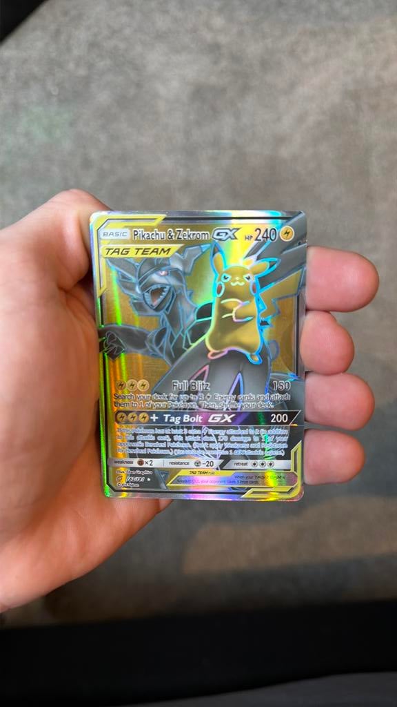 Pikachu & Zekrom GX, Ophalen of Verzenden, Zo goed als nieuw