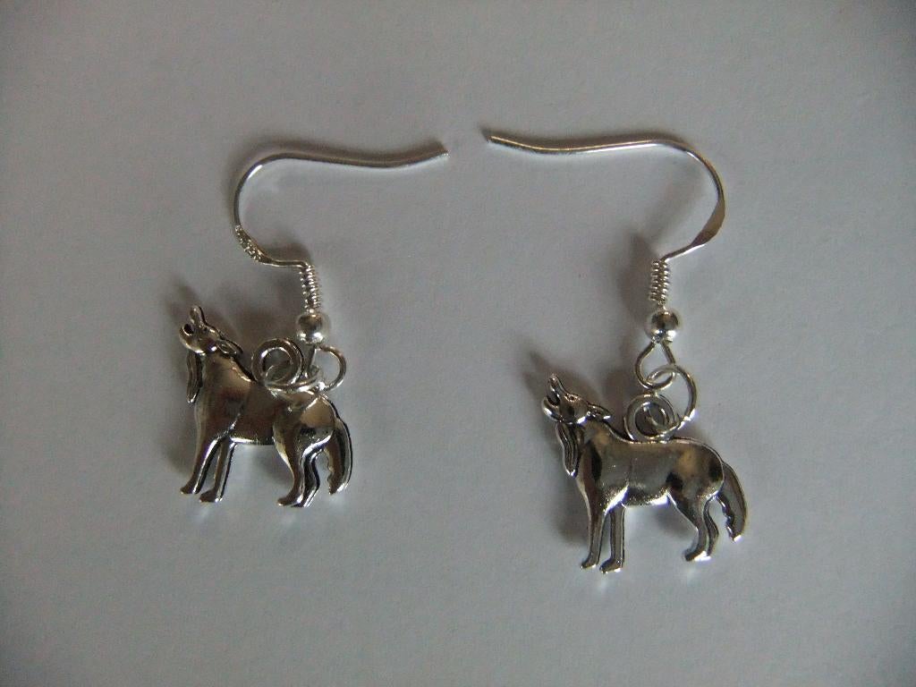 925 sterling zilveren oorbellen met wolven hangers, Verzenden, Nieuw, Zilver, Zilver