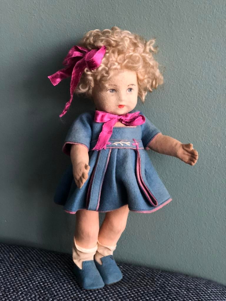 Oude Stoffen Pop Raynal of van Gebruder Bing zie foto’s !, Ophalen of Verzenden, Zo goed als nieuw, Pop