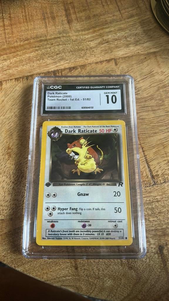 Dark Raticate Pokémon (2000) Team Rocket - 1st Edition, Ophalen of Verzenden, Nieuw, Losse kaart