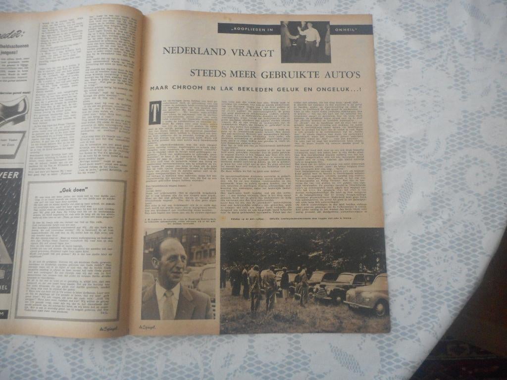 Gebruikte auto's. Meer vraag. Chroom. 1956., Ophalen of Verzenden, 1940 tot 1960, Nederland, Knipsel(s)