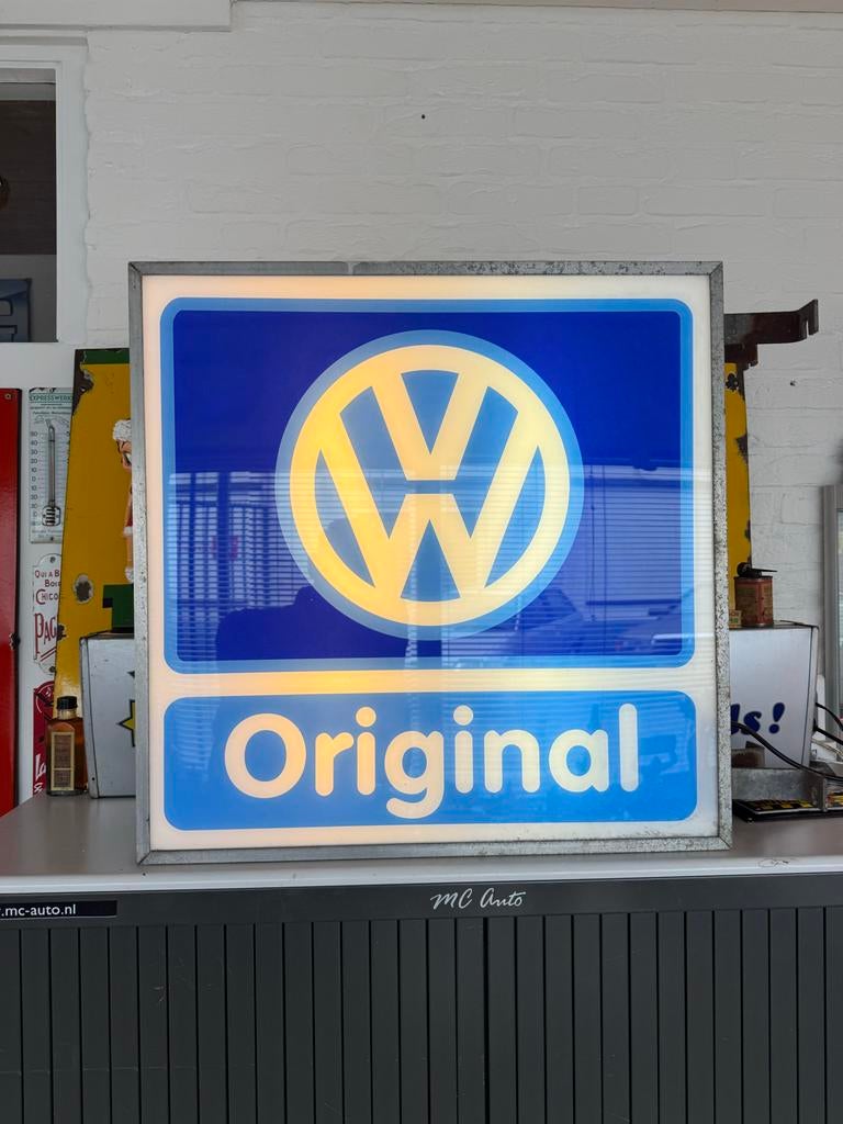 VW Volkswagen reclame lichtbak, Verzamelen, Ophalen, Gebruikt, ., Lichtbak of (neon) lamp
