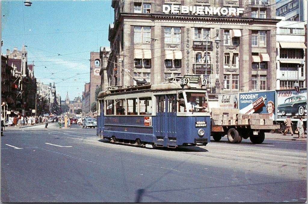 GVB motorwagen 312 - Dam Amsterdam (1955), Ophalen of Verzenden, 1940 tot 1960, Ongelopen, Noord-Holland