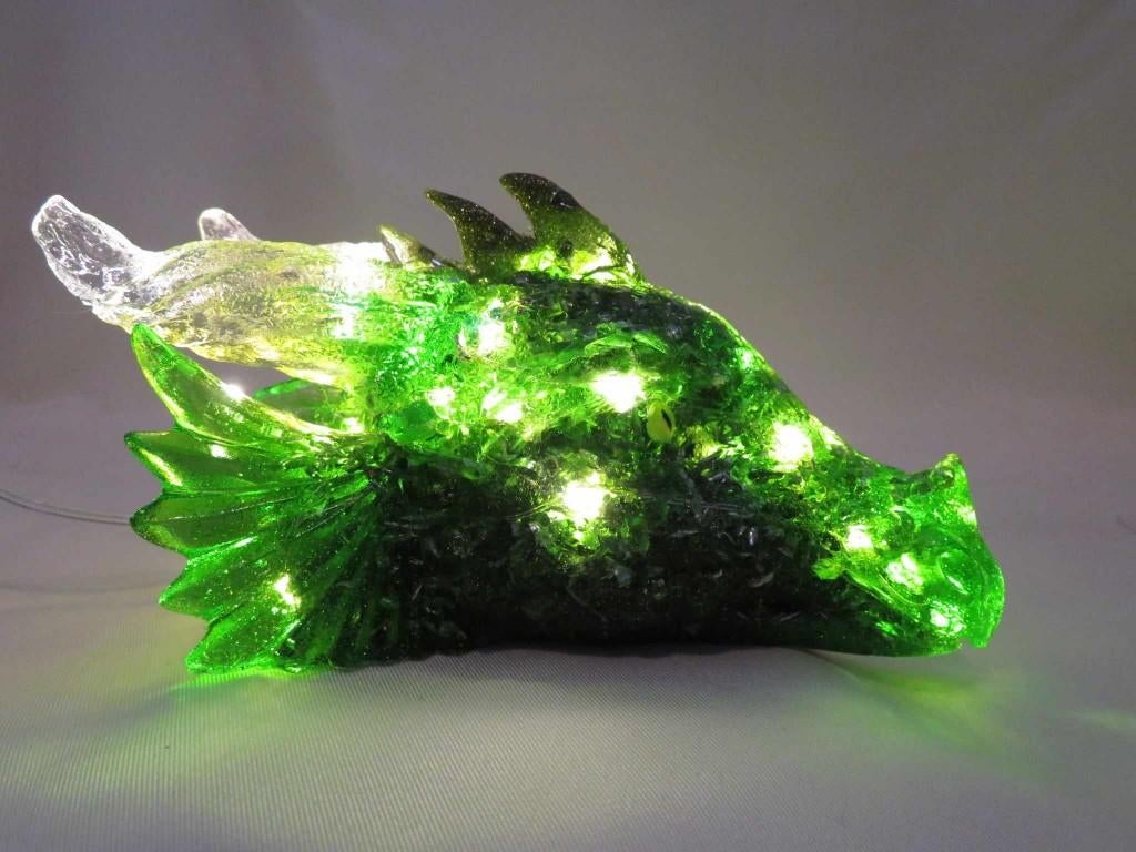 orgoniet draak met oa calciet en lichtjes, Ophalen of Verzenden