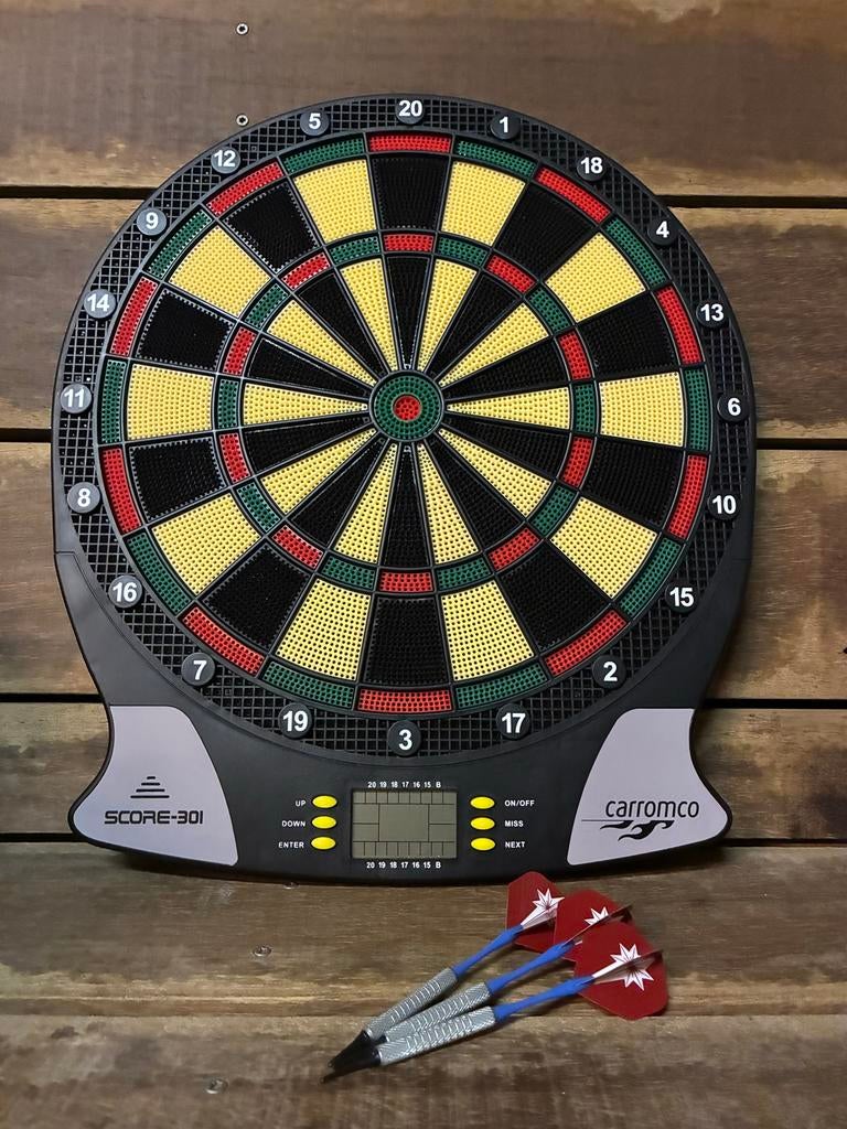 Elektronisch Dartbord met Pijlen - Carromco Score-301, Ophalen of Verzenden, Gebruikt, Dartbord met pijlen, Elektronisch