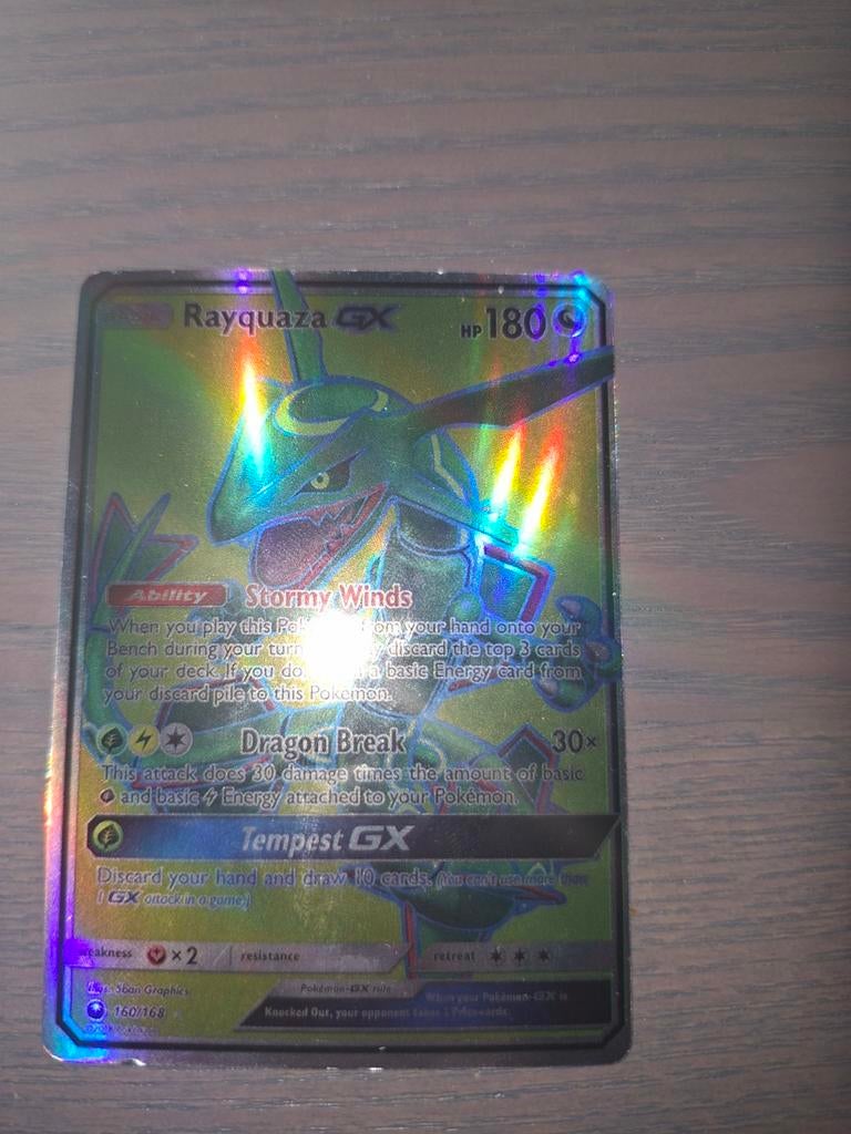 Rayquaza GX Pokemon Kaart, Ophalen of Verzenden, Gebruikt