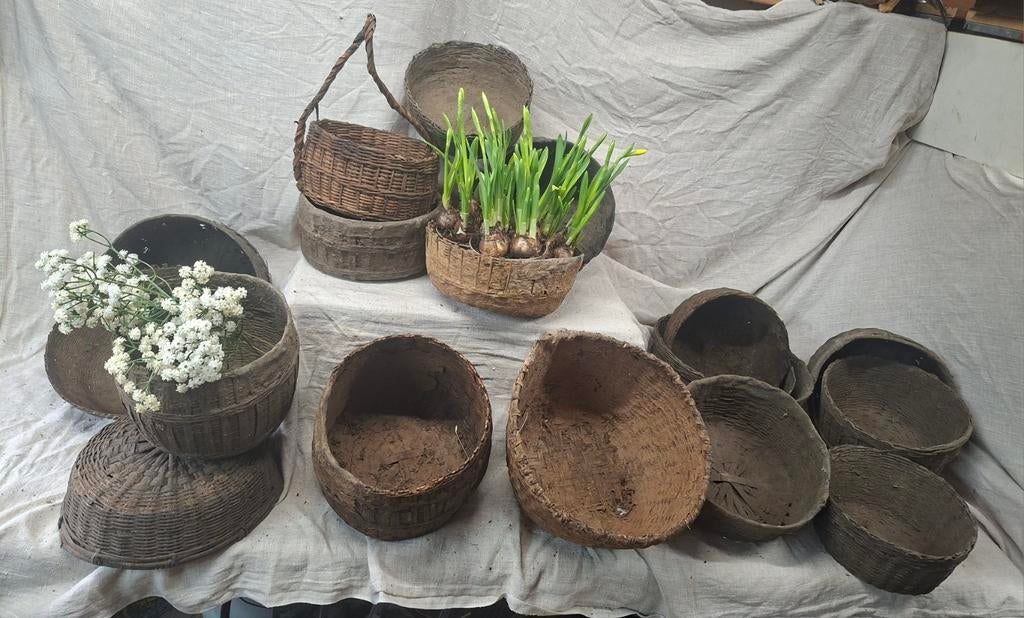 indiase leemmanden, Huis en Inrichting, Woonaccessoires | Schalen en Manden, Ophalen of Verzenden, Rechthoekig