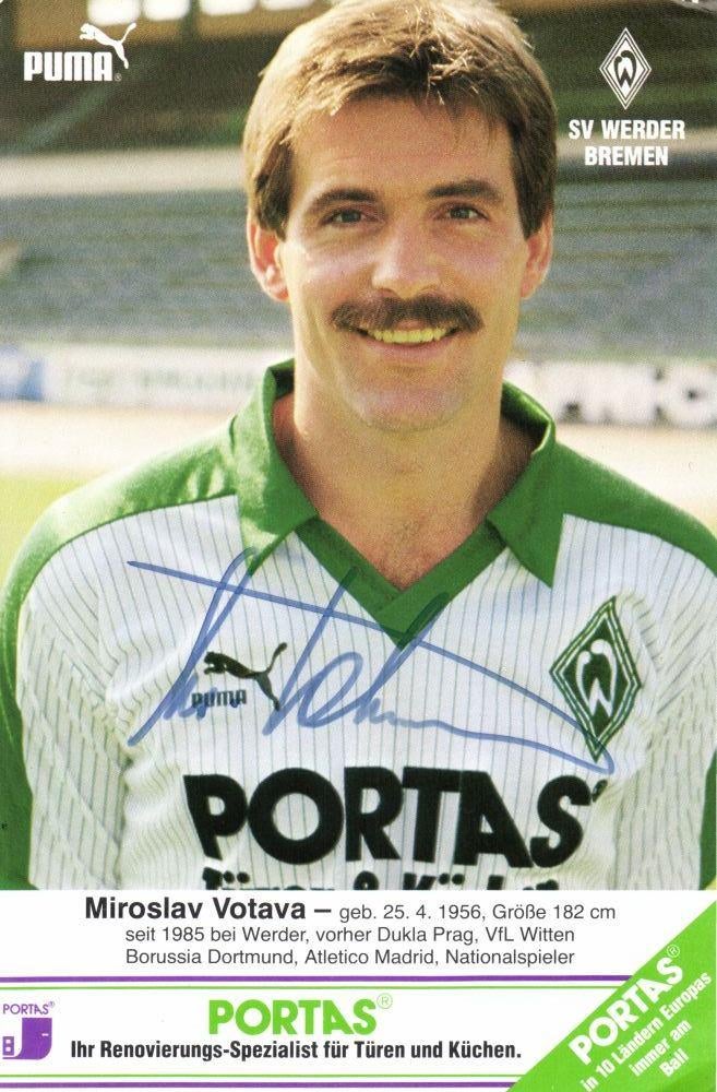 Handtekening, Voetbal Werder Bremen, Miroslav Votava, Verzamelen, Ophalen of Verzenden, 1980 tot heden, Ongelopen, Sport en Spel