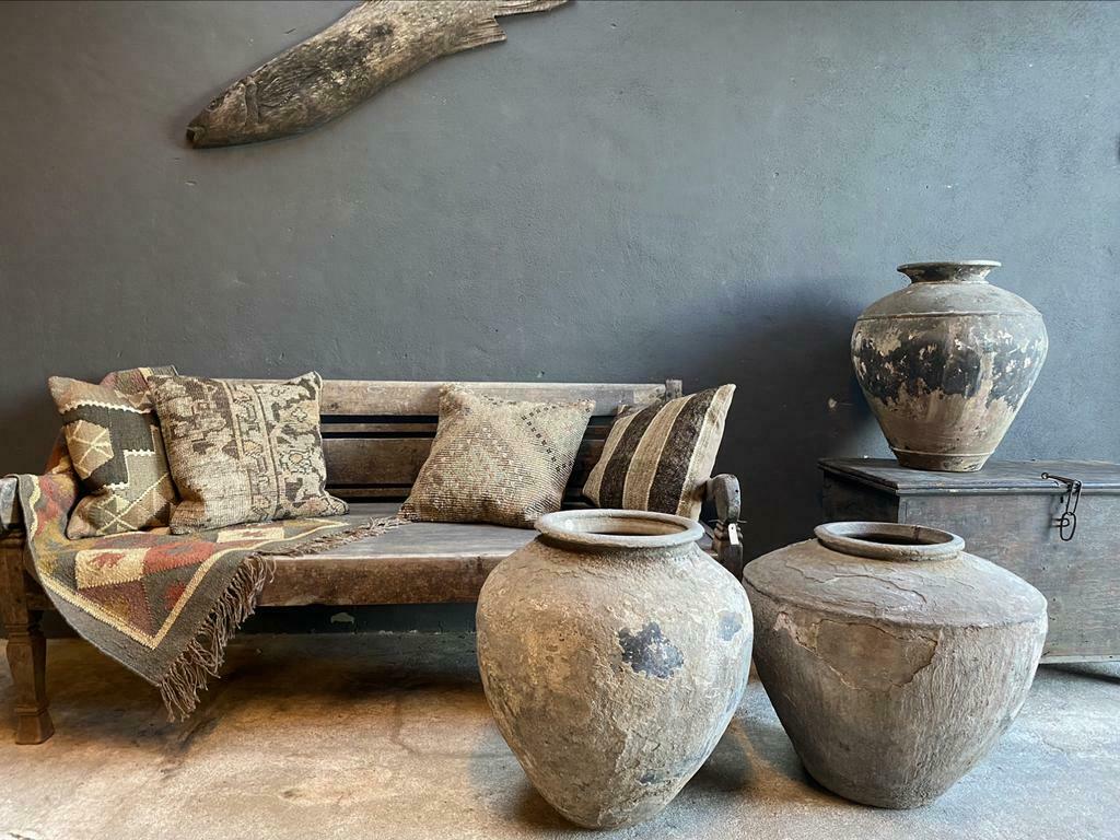 Landelijke stoere meubels decoratie schaal kelim kruik potje, Ophalen of Verzenden, Nieuw