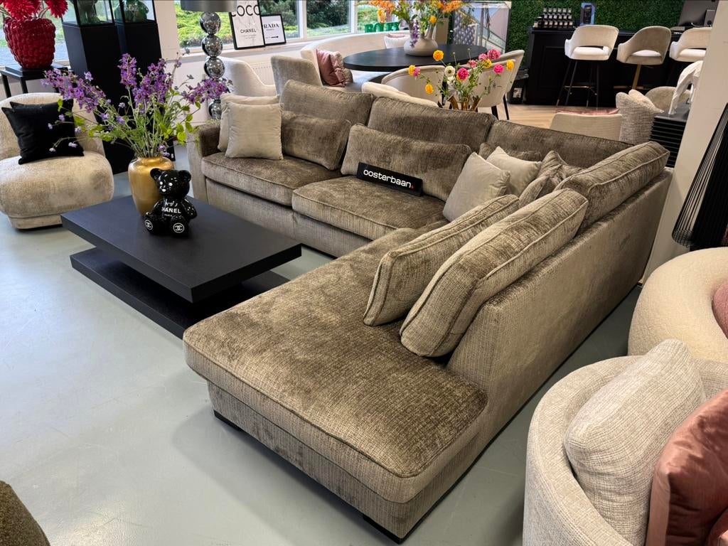 Luxe Velvet Teddy Hoekbank Costa 310x250cm Niagara104 NIEUW, Info@oosterbaanwonen.nl, Venus 31 8448CE Heerenveen, Hoekbank, Oosterbaan Wonen