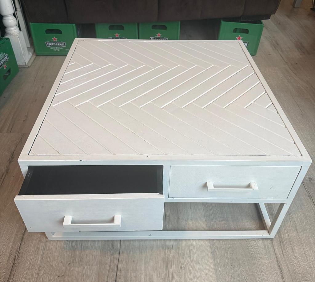 Visgraat salontafel, Ophalen of Verzenden, Zo goed als nieuw