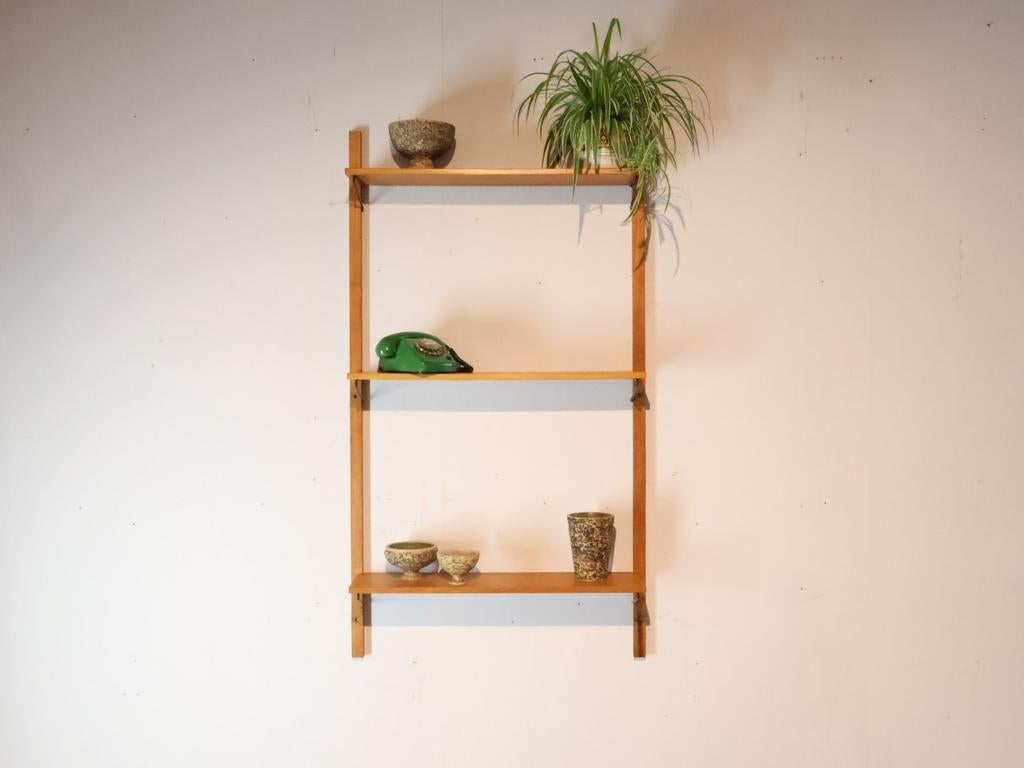 Vintage wandsysteem Teak Denemarken, Met plank(en), Niet bekend, Zo goed als nieuw, Minder dan 150 cm