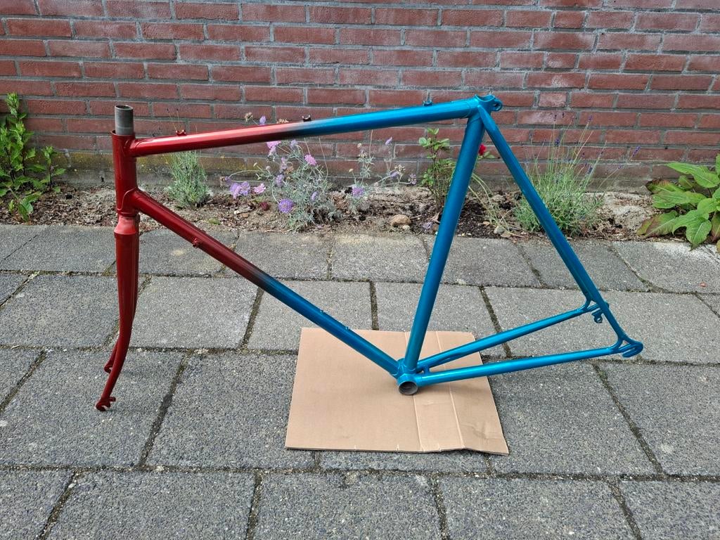 Racefiets frameset 56 cm, nieuwe poedercoating., Overige merken, Minder dan 10 versnellingen, Staal, Ophalen of Verzenden