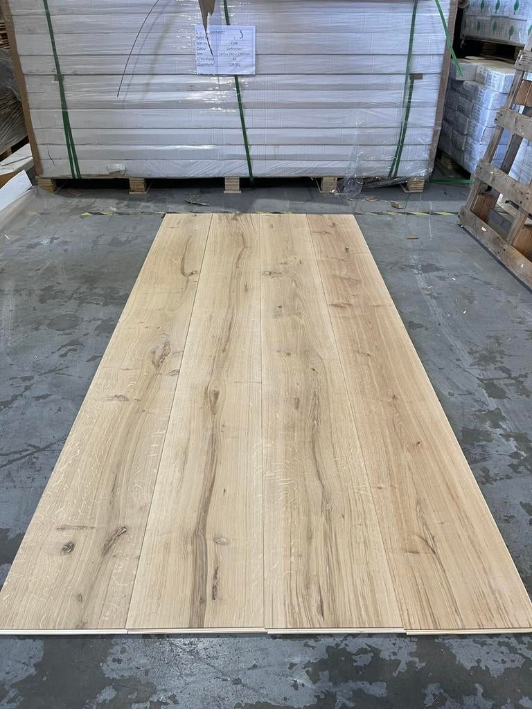 190m2 beschikbaar 24cm breed 220cm lang eiken lamelparket, Parket, Nieuw, Ophalen of Verzenden, 10 m² of meer