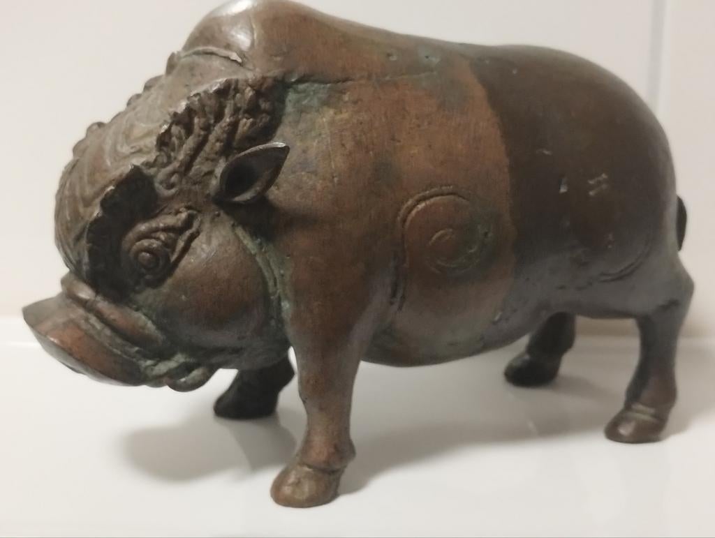 Antiek chinees brons varken, Ophalen of Verzenden