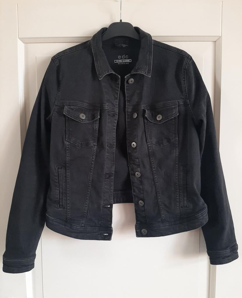 Edc by Esprit zwart spijkerjasje maat L/40, Maat 38/40 (M), Zwart, Ophalen of Verzenden, Zo goed als nieuw