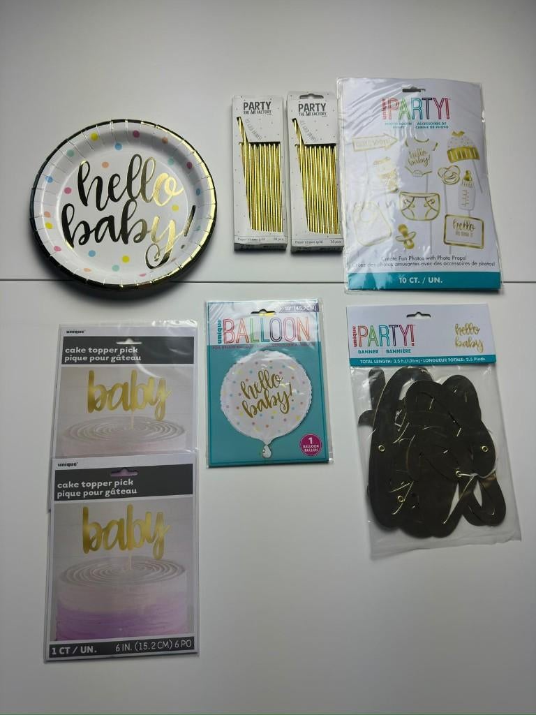 Hello World Pakket (8) Goud, Ophalen, Nieuw, Versiering, Geboorte of Huwelijk