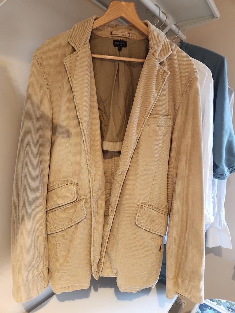 prachtige casual colbert van Paul Smith Corduroy - Maat L, Maat 52/54 (L), Paul Smith, Beige, Ophalen of Verzenden