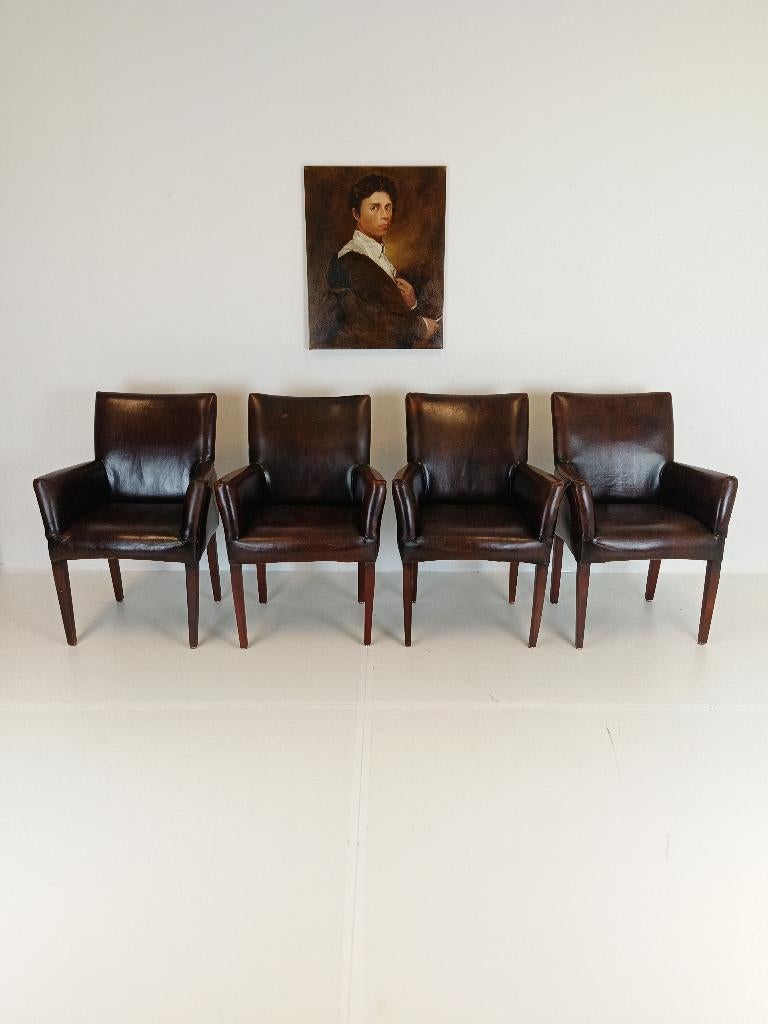 Prachtige schapenleren eetkamerstoelen (set van 4 stoelen), Ophalen of Verzenden